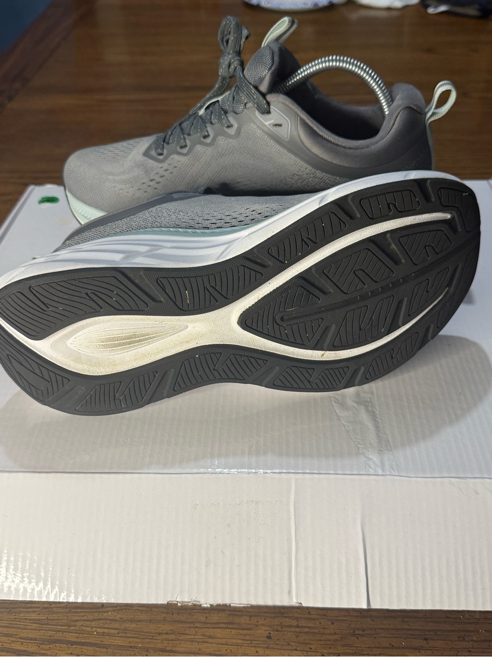 Women's Gray-Mint Cushioned Lace-Up Athletic Sneakers - Picture 5 of 7